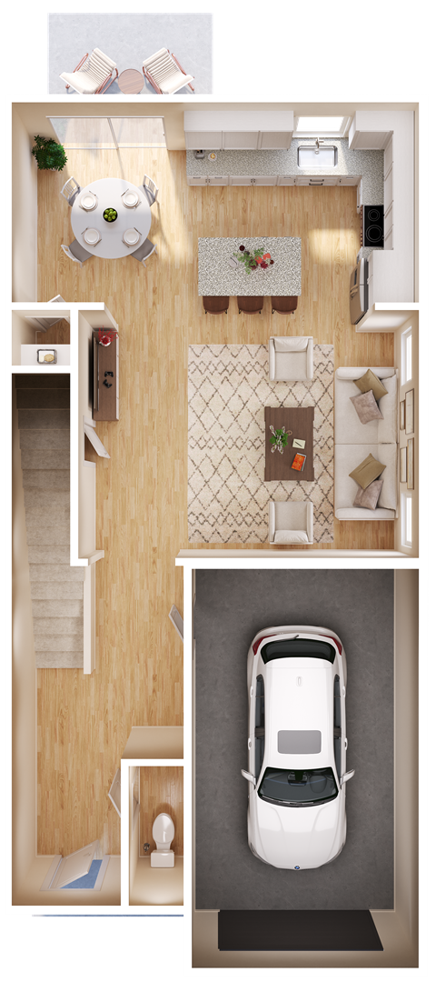 Floor plan for 3 beds, 2.5 baths, 1791 sqft